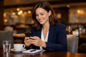 Person earning extra money taking online surveys as a side hustle